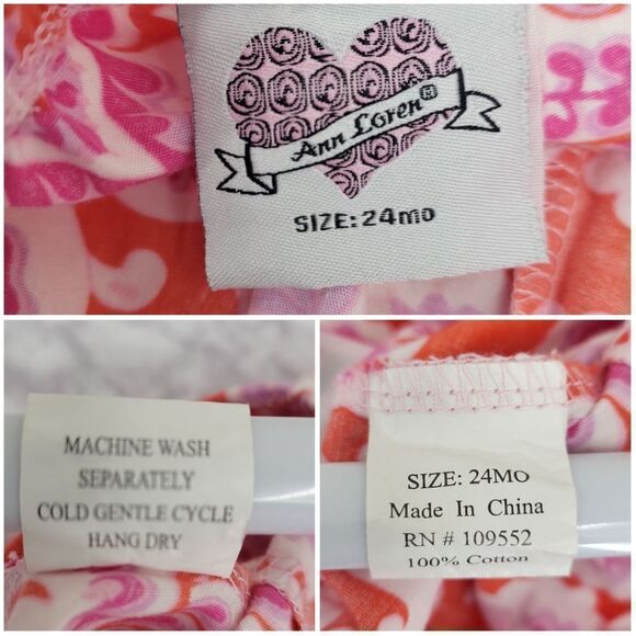 Ann Loren Floral Teired Ruffled Hem Pants / Capri Lot of 2 Girls Infant Toddler - Picture 7 of 10